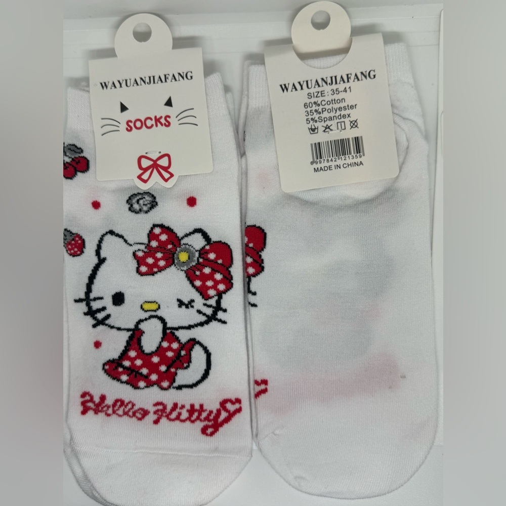 White Hello Kitty Socks - Picture 2 of 2